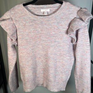 NWOT Lauren Conrad Warm Ruffle Shoulder Crew Neck Pullover Womens Shirt Size M